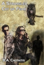 a strangled cry of fear