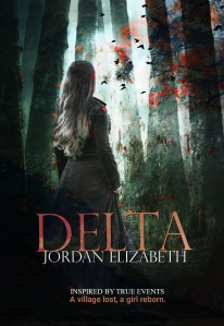 A woman in antique clothes near a swamp