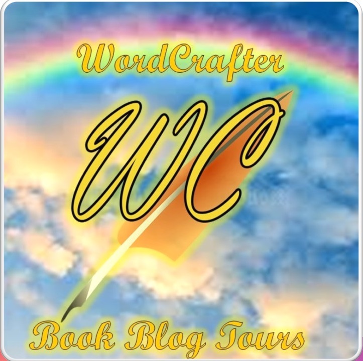 Background of clouds and a rainbow with WordCrafter Logo and WordCrafter Blog Tours overlayed.