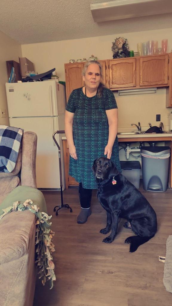 Author PAtty L. Fletcher with her friend and guide dog, Blue.