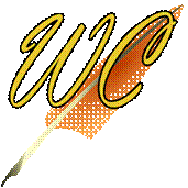 WordCrafter Logo: WC over quill
