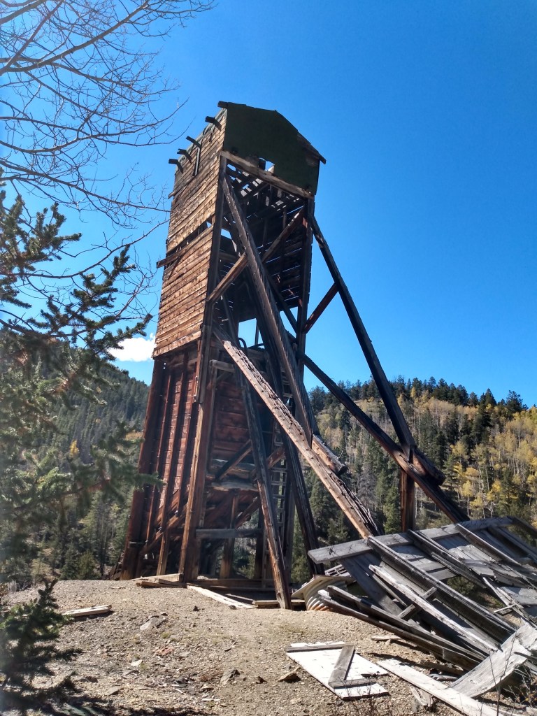 Old mill tower rising up to the sky