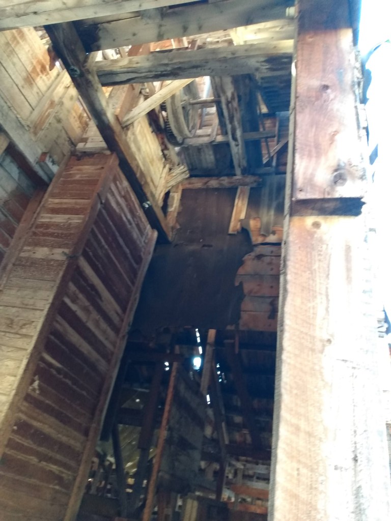 Inside old mill looking up