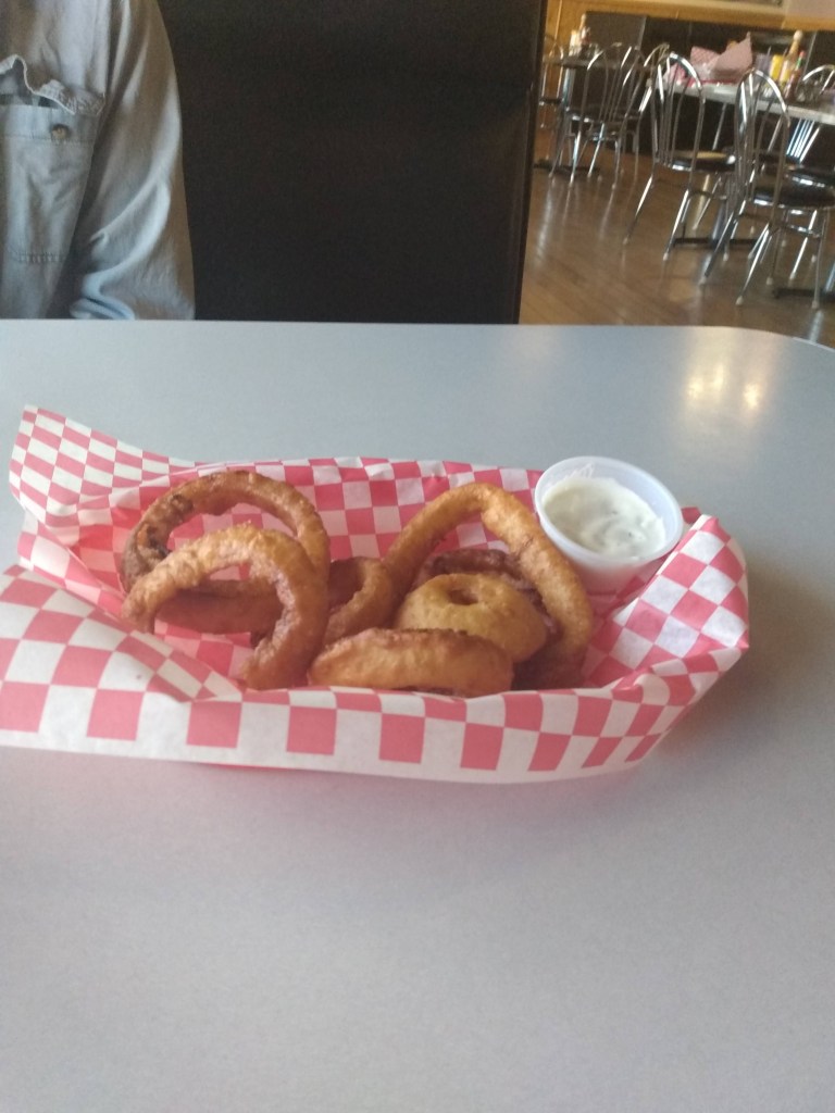 golden brown onion rings